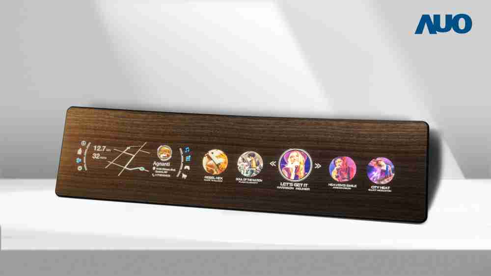 2121非凡研发全球最高穿透度达80%的AmLED木纹显示器，，，可于使用时呈现高亮度、、、清晰可见的信息，，并在不使用时回归为单纯的饰板，，，，节能兼具美观